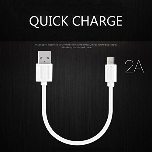 Mirco USB Synawire Kabel[ 5-Pack, 10 Inches]- kurz Ladekabel mit dem schnellesten Geschwindigkeit für Samsung, Nexus, LG, Motorola, Android Smartphones und Mehr— Weiß - 2