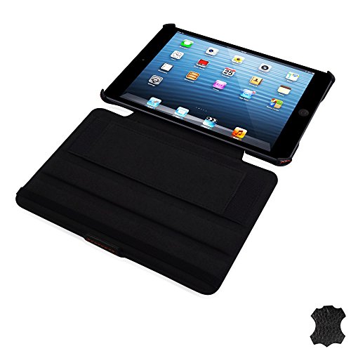 MANNA iPad Mini 3 und Mini 2 Retina Ultraslim Leder Tasche Case Etui Sleeve Cover Schutzhülle Hülle, III. Generation mit Easystand & CleverStrap, Echtleder | Autosleep – Funktion - 5