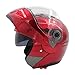 Produktbild Hombres Mujeres Casco de motocicleta de rostro completo, forro de algodón Antifogging Flip Up Helmet, Four Seasons Respirable respiraderos Cascos de Motocross 53-61cm