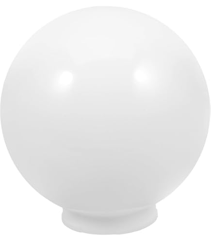 Abat-jours Sphériques Acrylique Blanc - Lot De 2, Diamètre 20 Cm, Ouverture à Vis, Pour Lampadaires Extérieurs, Remplacement Ou Décoration