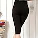 Liang Rou Maternity Elastane Adjust Waistband Cropped Leggings Color Black