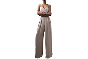 Minetom Jumpsuit da Donna Elegante Pizzo Tinta Unita Playsuit Tuta Cerimonia Cocktail Overall Monopezzi Tutine