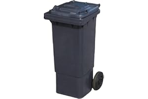BritishBins Grey 80 ltr Wheelie Bin - Small Size Household Wheelie Bin - Tough & Durable - For All Your Outdoor Rubbish & Recycling - EN840 Certified & Tested