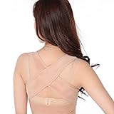 ANGTUO - Corrector postural para mujer (parte trasera en forma de X), mujer, beige, large