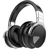 COWIN E7 Bluetooth Headphones with Microphone Hi-Fi Deep Bass Wireless Headphones Over Ear, Comfortable Protein Ear pads, 30 Hours Playtime for Travel Work TV Computer - Black