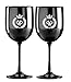 Produktbild 2 Champagnergläser schwarz mit Logo silber (Acryl - KEIN GLAS) Luxus-Gläser Silver | extravagant Ice Edition