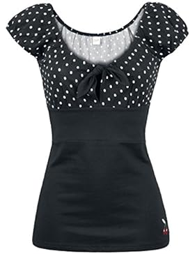 Pussy Deluxe Dolly Dotties Shirt Girl-Shirt schwarz
