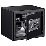 tresor zahlenschloss kombination vergessen 【GROßE KAPAZITÄT &ZUVERLÄSSIGE SICHERHEIT】 37x31x30 cm GROßE KAPAZITÄT. Der Tresor mit 3 Doppelstahlbolzen und patentiertem Anti-Vibrations-Elektromagnet, verdecktem Schlüsselloch, elektronischem Zahlenschloss, Diebstahlwarnanlage (Passwortfehler dreimal automatischer Summeralarm) kann für Bargeld , Schmuck, Zertifikate und andere Wertgegenstände eine hohe Sicherheit anbieten.