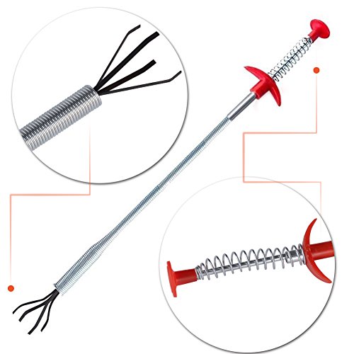 (60cm / 51cm) 7 Stk Abflussreiniger Abfluss verstopft reinigen Rohrreinigung Duschabfluss Haare Entferner Drain Remover Reinigungs Tool für Küche / Waschbecken / Badewanne - 2