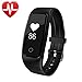 Produktbild YAMAY Fitness Tracker mit Pulsmesser Uhr,Wasserdicht IP67 Fitness Armband Pulsuhren Fitnessuhr Aktivitätstracker Bluetooth Smart Armband Schrittzähler mit Herzfrequenz/ Schlafanalyse/Kalorienzähler/SMS SNS Wecker Vibration für Android und IOS Handys(Aufgerüstete Version)