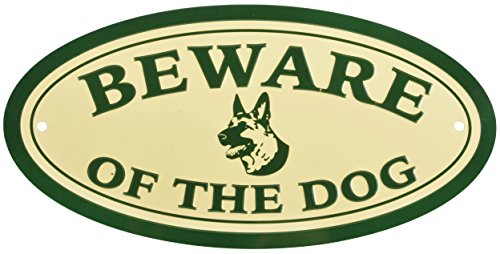 Esschert Design Warnschild "Beware of the dog", beige / grün, 20.1 x 0.2 x 10.2, HB22
