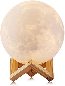 QISHENG TRADE Moon Lamp,3D Printed Moon Night Light table lamp for Bedroom and Living Room,Perfect Decoration for home Rechargable with USB charging,Creating romantic atmosphere