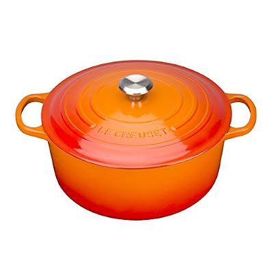 Le Creuset Cocotte Signature ronde en fonte émaillée, 20cm, volcanique