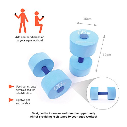 66fit Aqua Schwimmhanteln (2 Stk) – für Aqua-Fitness, -jogging, Wassergymnastik - 2