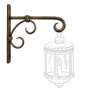 Wood Art Store Golden Antique Wall Bracket for Bird Feeders & Houses Planters Lanterns Wind Chimes Hanging Baskets Ornaments String Lights,