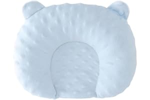 GENERIC Baby Pillow Newborn Flat Head,Baby Neck Children's Pillow of Newborns Baby Stroller Car Seat Pillowcase for Toddler Pillows Newborn Breathable Flat Head Deformation (04-Light Blue, One Size)