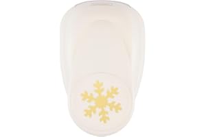 Vaessen Creative Perforatrice a forma di fiocco di neve – 48,75 x 48,75 mm – Perforatrice natalizia – Perforatrice per carta fai da te, carta per scrapbooking o decoupage, bianco oro