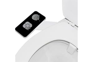 DENKER ELEGANCE AND QUALITY DENKER Bidet Portatil para WC No Elétrico Ducha Doble Boquilla Chorro de Agua WC Baño Adaptador Inodoro Higiene Personal Fácil Instalación Control Manual Sanitarios Bidé