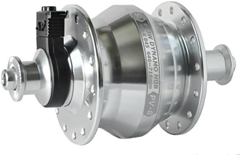 Shutter Precision PV-8 Bike Dynamo for rim brake, 6Volts 3Watts, Sliver, QR 9x100mm (32 Spoke holes)