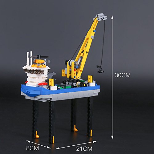 37002 Custom Bausteine Windpark Borkum Riffgrund inkl. Windrad, 599 Teile - 5