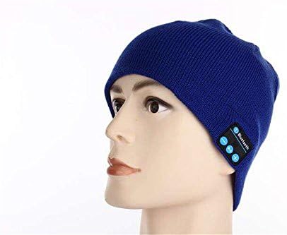 Huatuo®Bluetooth Unisex Headset Hat - Wireless Bluetooth Music Knit Hat with Stereo Speaker Headphones, Micro Phone, Hands free to receive calls &amp; music control for all smartphone and smart devices (Blue)