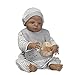 Produktbild Simulation Reborn Baby-Puppe schwarze Haut 22.4 Zoll 57cm weiche Silikon magnetische Mund lebensechte junge Mädchen spielen Bad Spielzeug Geschenk Ourdream