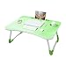 Produktbild SqsYqz Lap Computer Desk Laptop-Tisch, Bettablage, Faltbarer Frühstückstisch Mit Cup-nut Und Handyfach, Büroartikel Home Décor Products,Green,60 * 40 * 28cm