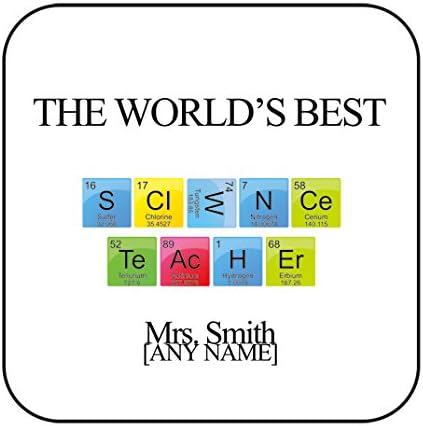 Personalised Square Coster - Thank You The World's Best Teacher - Science Teacher (A GoPersonalised Design)
