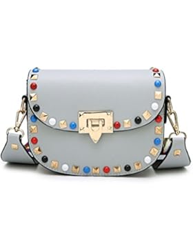 Umily PU Leder lässig Schultertasche Messenger Bag und Schultergurt aus farbigem Stoff 19-35 inch Strap