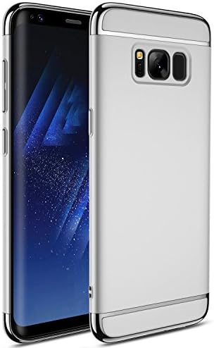 Samsung Galaxy S6 Edge, Zonewire® [3 in 1 Series] Non Slip Surface Shockproof Electro Plating Texture Skin Hard Case &amp; Screen Protector (Samsung Galaxy S6 EDGE, Silver)