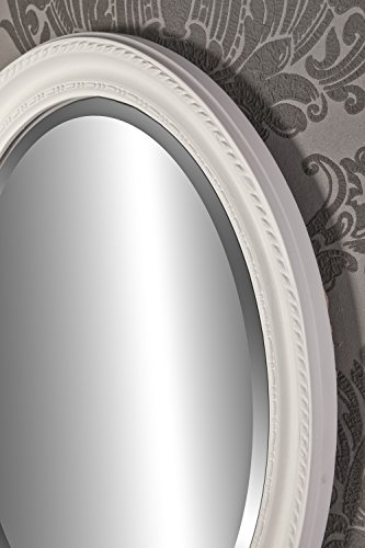Spiegel Wandspiegel oval antik weiß MIA 47 x 37 cm - 4