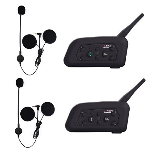EJEAS V6 Pro BT Interphone 1200M Bluetooth Motocicleta Motocicleta Casco Intercom Auriculares con Interfono Duplex Control Avanzado de Ruido para hasta 6 Riders (2 Pieza)