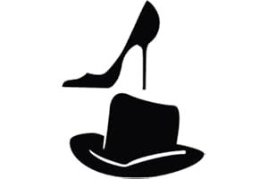 ENDS CUOIO Targhetta bagno uomo donna a forma di Cappello e Tacco, cartello bagno uomo/donna, adesivo bagno in acrilico, insegna wc, targa toilette (Cappello + Tacco, Nero)