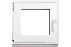 Framex Finestra per Cantina, Piccola Finestra, Bianca, Larghezza x Altezza: 45 x 40 cm (450 x 400 mm), Doppi Vetri (32 mm), Anta-Ribalta, Girevole DIN Sinistra – Premium