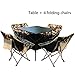 Produktbild Klapptisch Aluminiumlegierung, Falten Tisch, Draussen Klappstuhl, Quadrat Essen Tabelle Computer Schreibtisch Für Camping, Picknick, Strand, Wandern, Reise, Angeln (Color : Table+4 chairs)