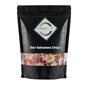 Farmsive Ready To Fry Sabudana Star Papad, Sabudana Star Fryums, Sabudana Papad, Upwas Special, For Snack, Papad Snack Chips, 800 g