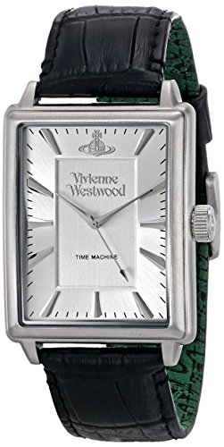 Vivienne Westwood Imperialist II Men's Quartz Watch with Silver Dial Analogue Display and Black Leather Strap VV066SSBK