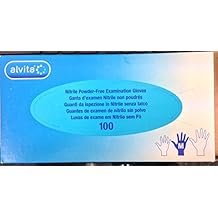 Alvita Non-Sterile Nitrile Powder-Free Examination Gloves - Medium (100) by