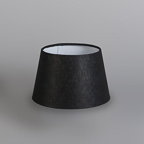 QAZQA Leinen Lampenschirm 20cm rund leinen schwarz , Rund konisch Schirm Pendelleuchte, Schirm Stehleuchte, - 3