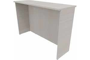 TICKOFFICE Bancone Reception lineare piano e fianchi in legno cm altezza 109 cm da negozio in melaminico, cassa e sale di attesa manifattura italiana alta qualità (L. 185cm, Frassino)