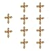 3D Nail Art Tip Decoration Rhinestone Cross Glitters 10pcs Gold