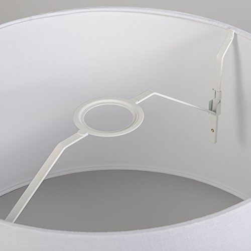 QAZQA Leinen Lampenschirm 40cm rund DS E27 leinen braungrau , Rund konisch Schirm Pendelleuchte, Schirm Stehleuchte, - 8