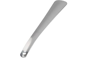 JADPES Calzador de Zapatos Largo, Calzador de Mango Largo, Cuerno de Zapato de Metal de Acero Inoxidable Profesional para Personas Mayores, Niños