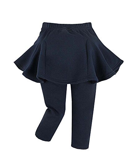 Warm Set of Leggings And Skirt Winter Baby Girl Double Skirt Leggings Blue 100cm