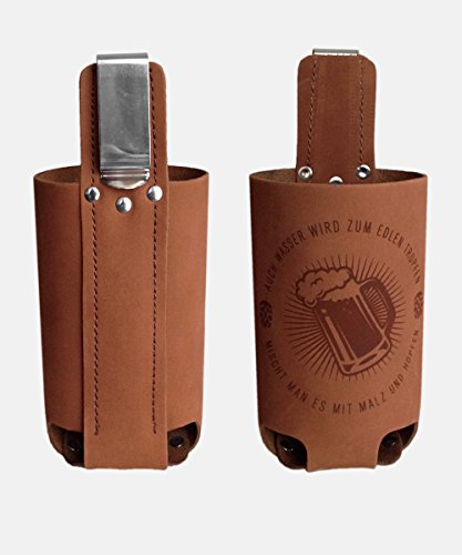 Bierholster „Hopfen & Malz“ – Das Original aus echtem Leder – Bier Holster Bierhalter - 2