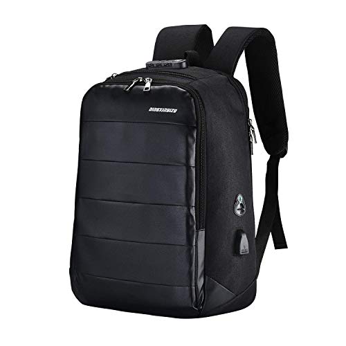 YUGUANG Zaino per Laptop, Zaino da Spalla in Nylon Business Casual Zaino per Scuola College Grande, Borsa per Laptop da Uomo per Laptop e Notebook da 16 Pollici (Nero)