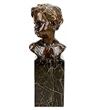 Aus 100 % Bronze Kunst & Ambiente - Jugendstilfigur aus Bronze - Knabenbüste - signiert Auguste Moreau - Jugendstil Bronzefiguren online kaufen - Jugendstil Skulptur