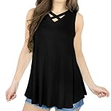 Yvelands Damen Weste Unterhemd Unterhemden ärmellose Feste Bandage beiläufiges Tank Top weiche Bequeme Bluse(Schwarz,M)