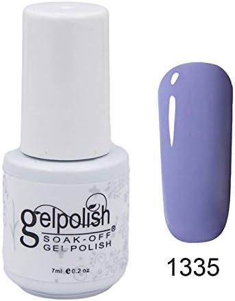 Gel Nail Polish,7ML Soak Off UV LED Gel Nail Polish Varnish Shinny Colour Nail Art Manicure Base Top Coat (7ML, 1335)