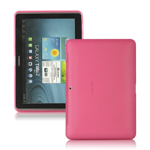 [A4E] Samsung Galaxy Tab 2 10.1 P5100 P5110 TPU Schutzhülle Hülle Case Zubehör Tasche, formbeständiges TPU / Silikon in rosa / pink